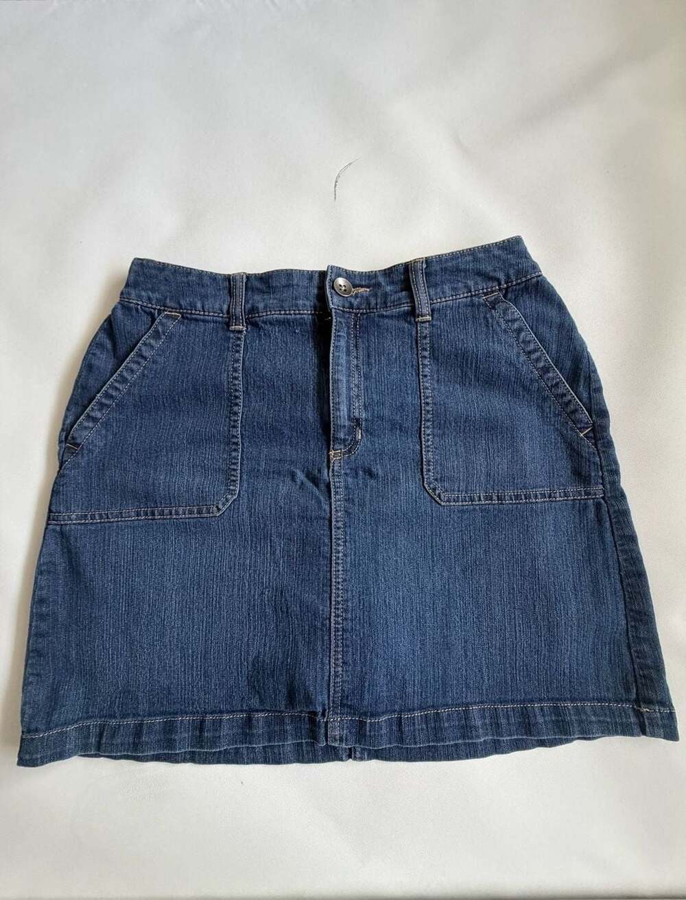 Crofts & Barrow Womens Denim Skirt Medium Wash High Waist Pockets